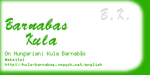 barnabas kula business card