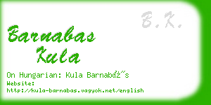 barnabas kula business card